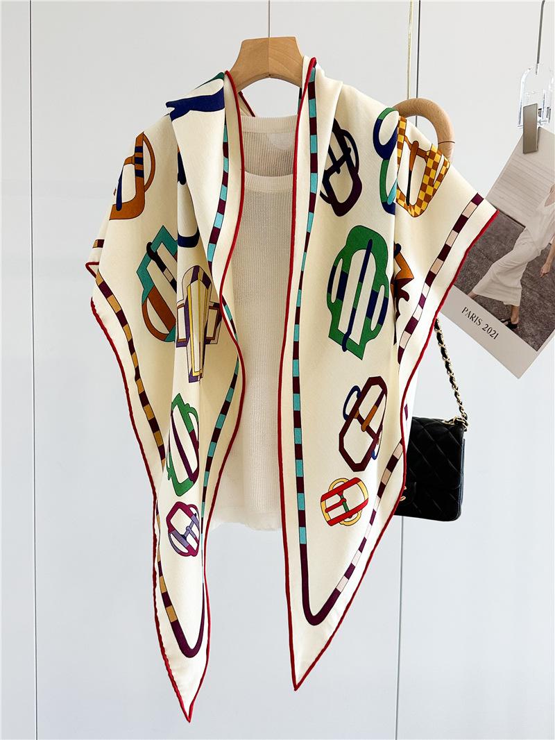 

Треугольный шарф из смесовой шерсти и шелка Женский Теплый Мягкий Шали Роскошный Дизайнерский Зимний Пашмина Фуляр Повязка на голову Стола Рождественский подарок 195CM 125CM 125CM