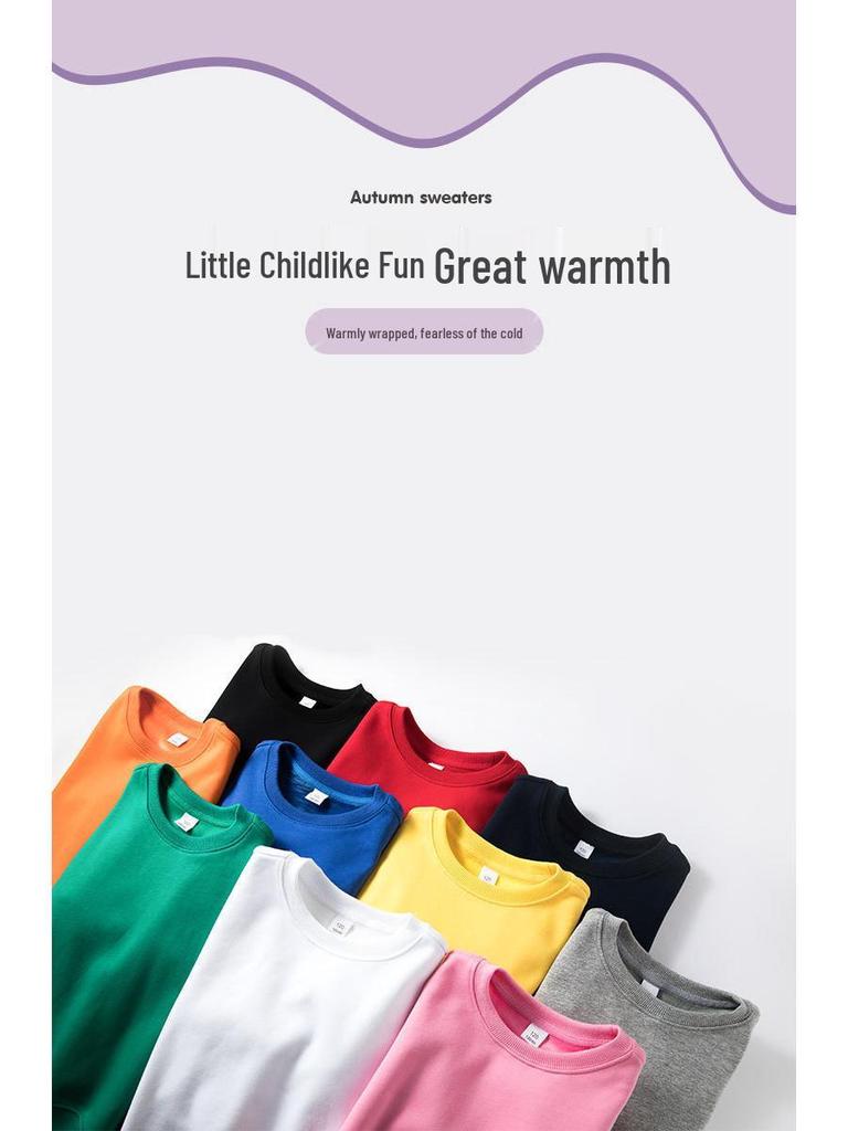 Child's Warm Cartoon Sweatshirt: Velvet, Thick, Long-Sleeve, Winter-Ready, Korean Casual Style—No Hood