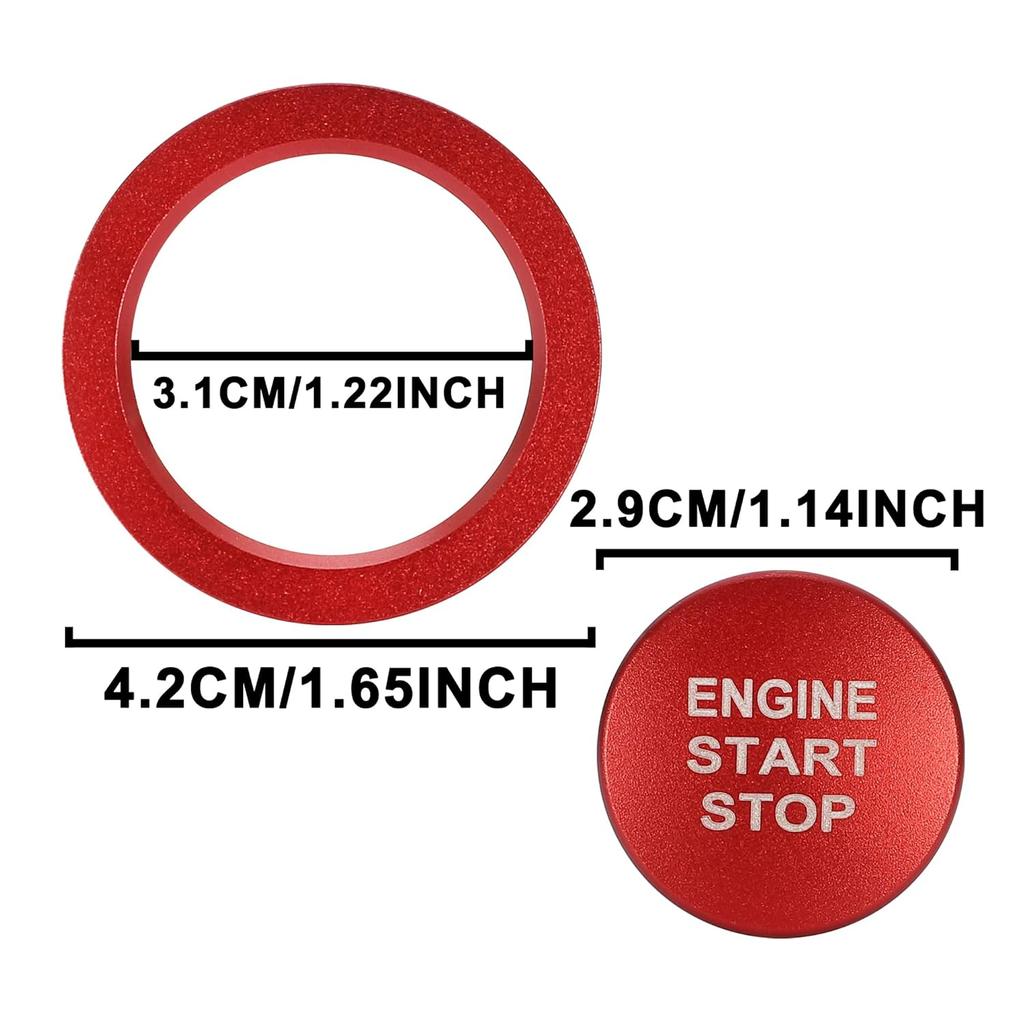 TOMALL Aluminum Engine Start Stop Push Button Cover Trim Compatible with Toyota Tacoma Corolla RAV4 Camry Prius Avalon Mirai Engine Ignition Button