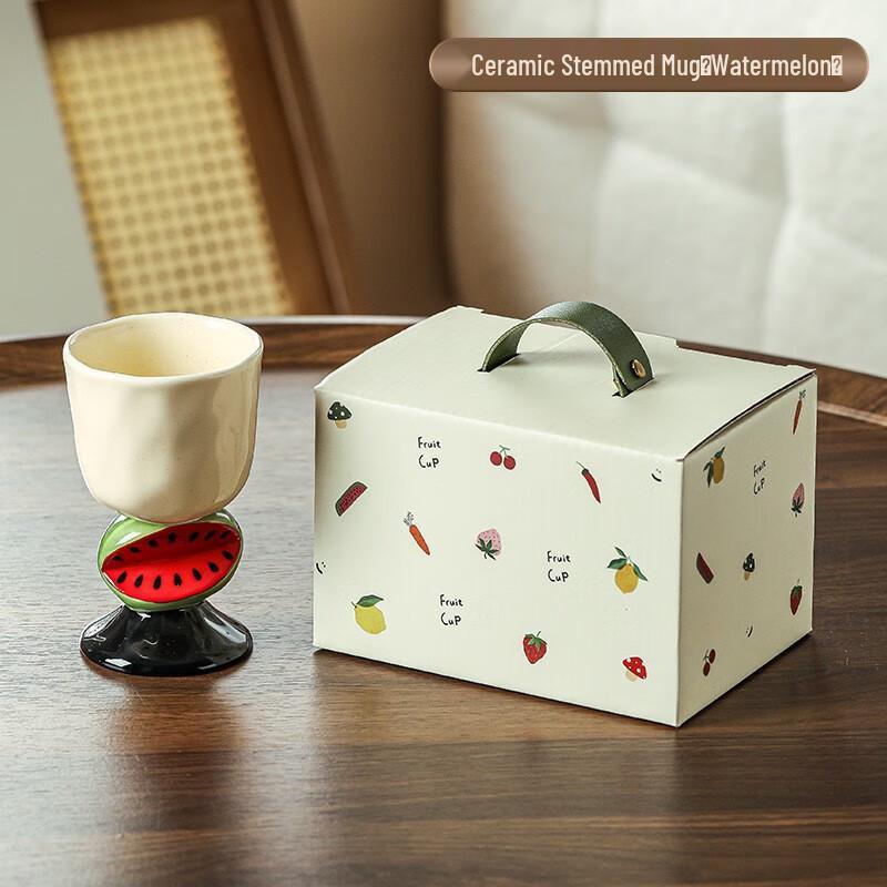 Cute Fruit Ceramic Stemmed Mug