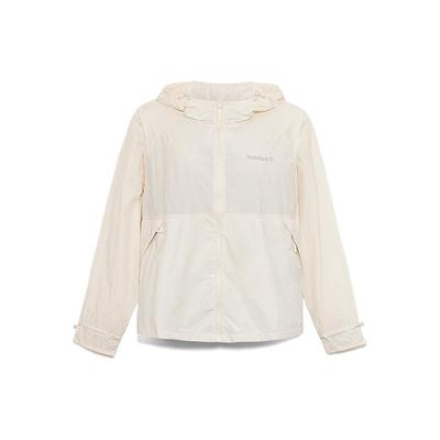 Solid Color Sun Protection Cool Feel Water Resistant Hooded Jacket Women Jackets Vintage-White A66FQ-CM9