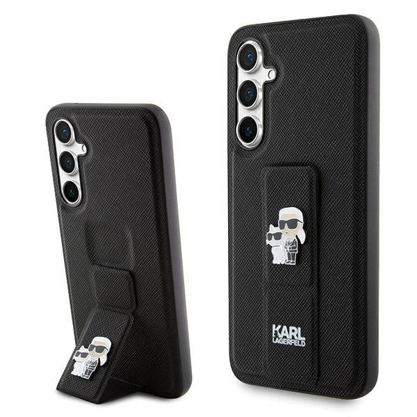 Karl Lagerfeld Klhcs23Fegsakcpk S23 Fe S711 Black Hardcase Gripstand Saffiano Karl&Choupette Pins