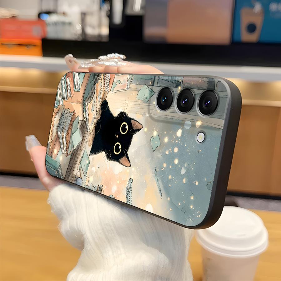 Cartoon Cat Case for Samsung Galaxy S26 Ultra S24 S25 Plus S20 Ultra S10 S9 S21 FE Note 20 8 9 10 S23 Funda Phone Cover