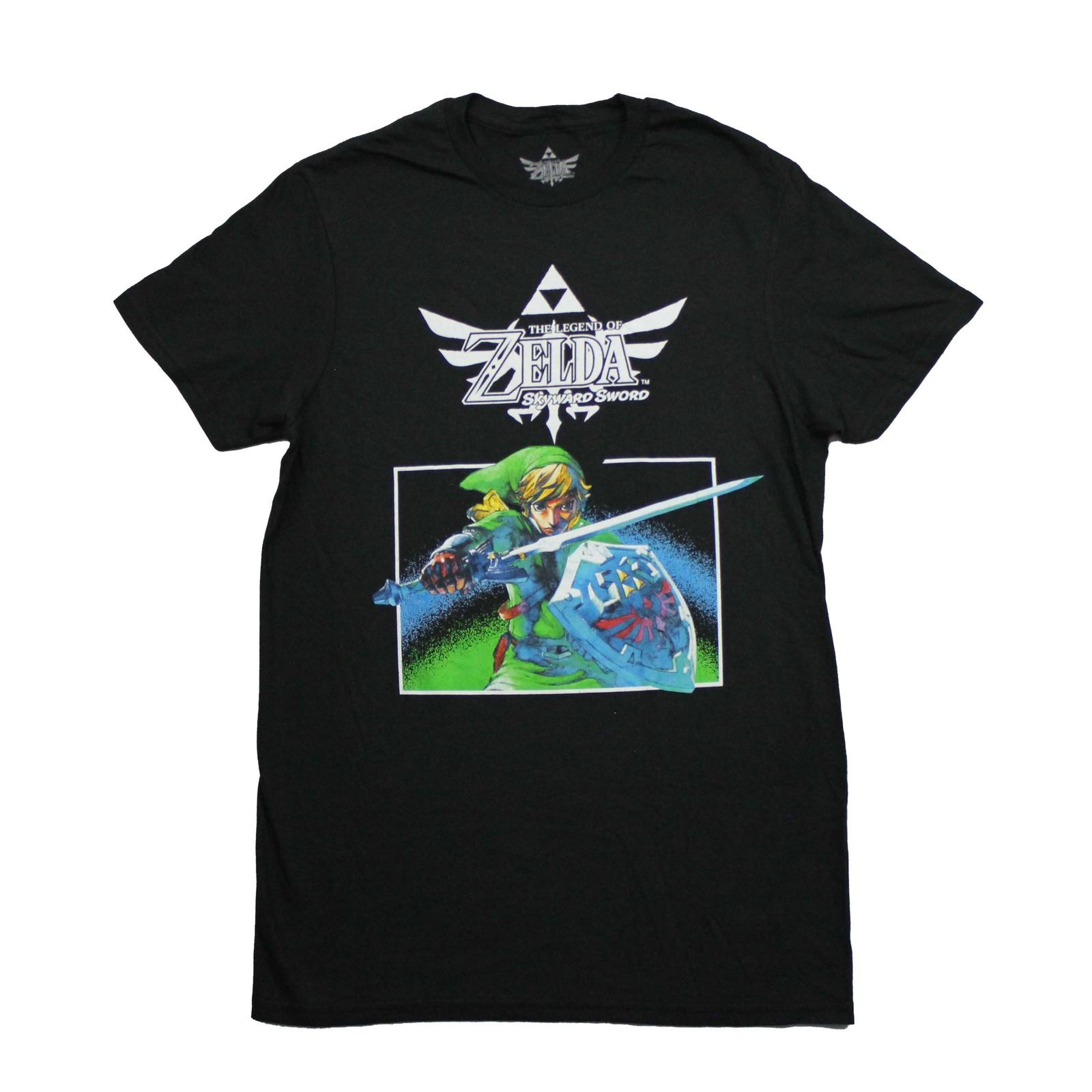 The Legend of Zelda New Adult T-Shirt - Skyward Sword Link Battle Ready Image XL