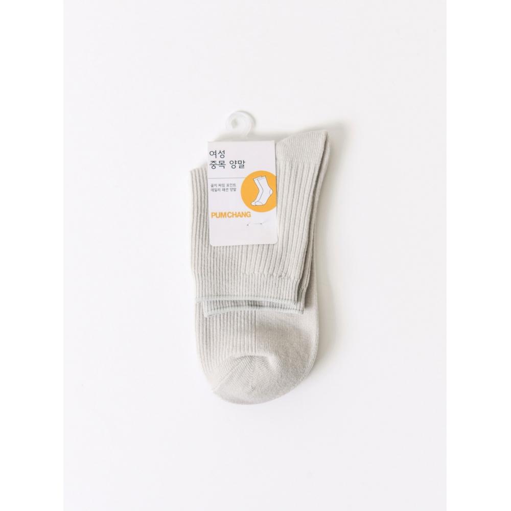 Daiso Womens Pastel Mid Calf Socks Grey
