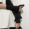 Women's Rainbow Stripe Half-Finger Cotton Dance Gloves with Sun Protection