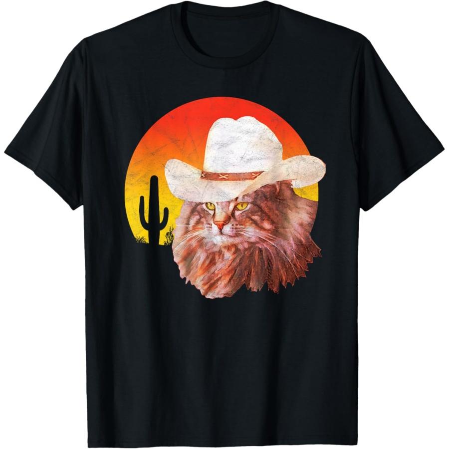 Мяуди! Забавная футболка с кошкой в ковбойской шляпе в стиле кантри XXXXXL чёрный