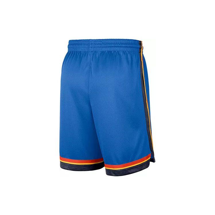 Nike Oklahoma City Thunder Dri-FIT 19-20 Season SW Fan Edition Striped Team Logo Basketball Shorts Men Shorts Blue AV4974-403