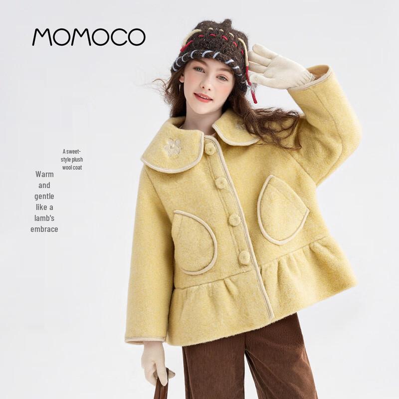 MOMOCO Girls Embroidered Fleece Wool Winter Coat 105