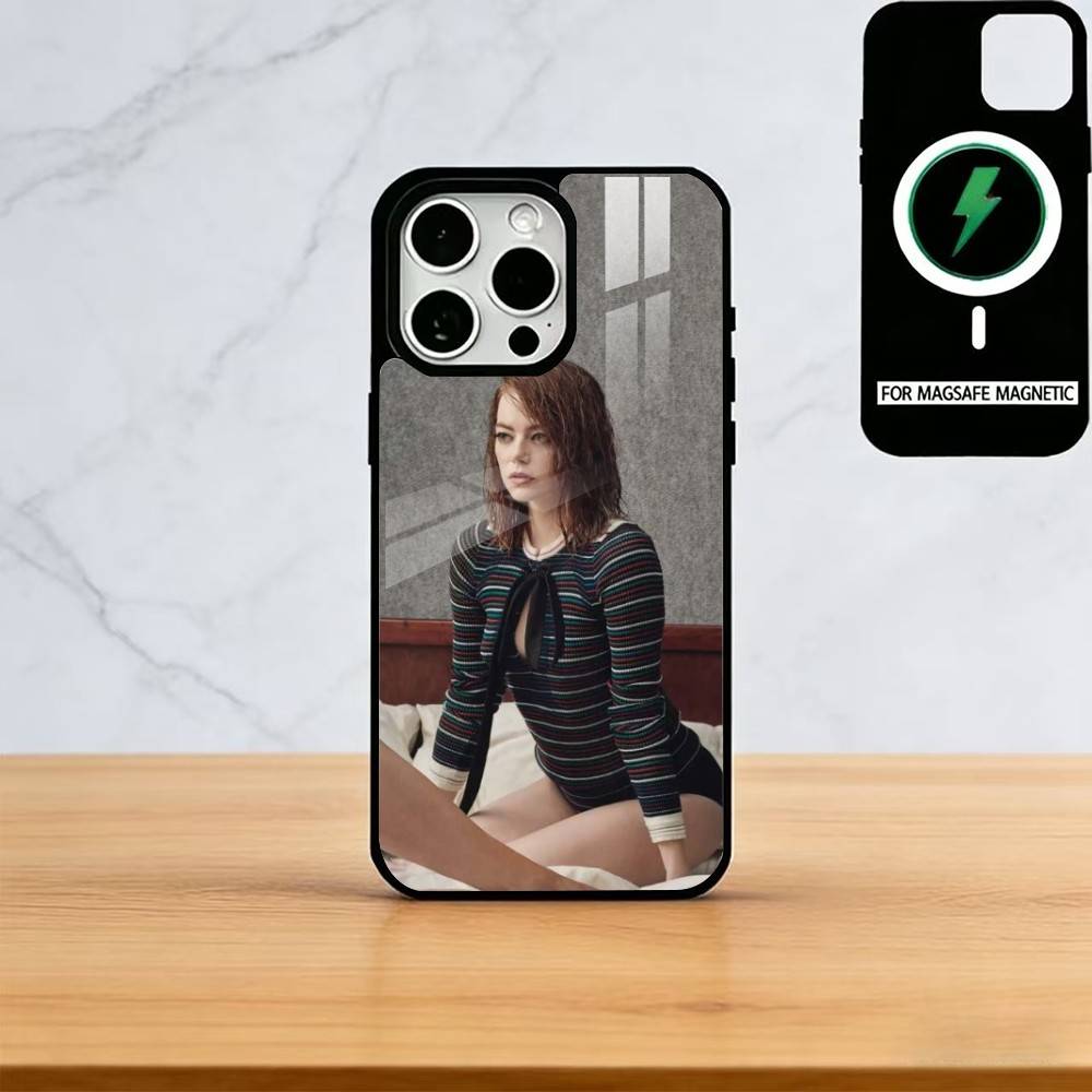 

Emma Stone Phone Case For iPhone17,16,15,14,13,12,11 Plus,Pro Magnetic For Magsafe Wireless Charging iPhone12ProMax