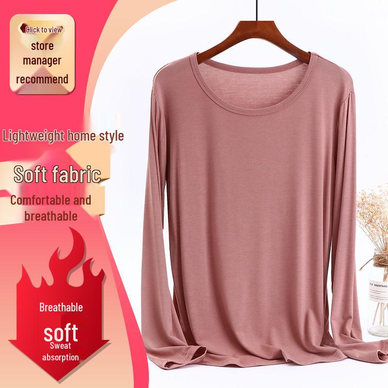 

Жіночий модальний топ великого розміру з довгим рукавом вільного крою 5XL