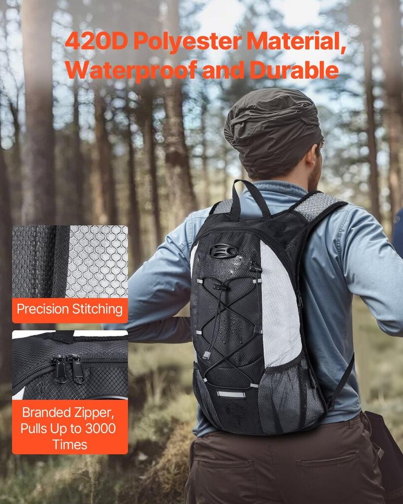 Lightweight Hydration Pack Backpack 2L Water Bladder Biking Hiking Running