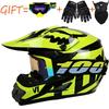 Equipped With 100% Goggles + Gloves Mask Off-road Helmet Mountain Biking Downhill Youth Go-kart