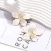 Exaggerate Oil Drop Flower Earrings for Women Luxury Design Stud Earrings Fashion Jewelry Accessories Party Wedding Gift