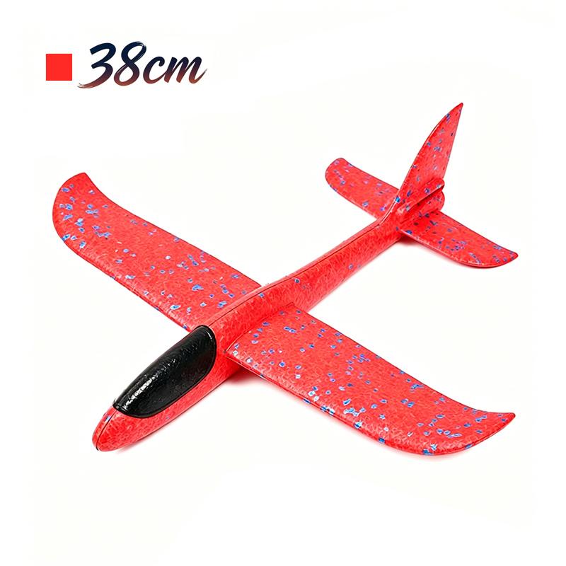 Foam Glider Airplane Toy 38/48cm Hand Launch Throwing Plane with 2 Flight Modes EPP Foam Stunt Plane for Kid Outdoor Sports Game