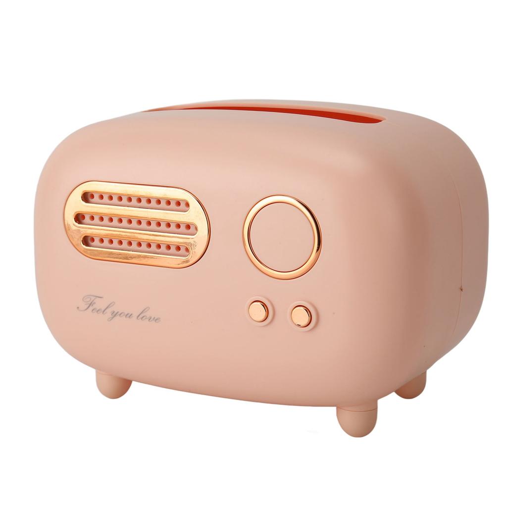 Tissue Box Holder Cute Radio Wide Opening Anti Slip Feet Plastic Tissue Paper Box for Bedroom Living Room