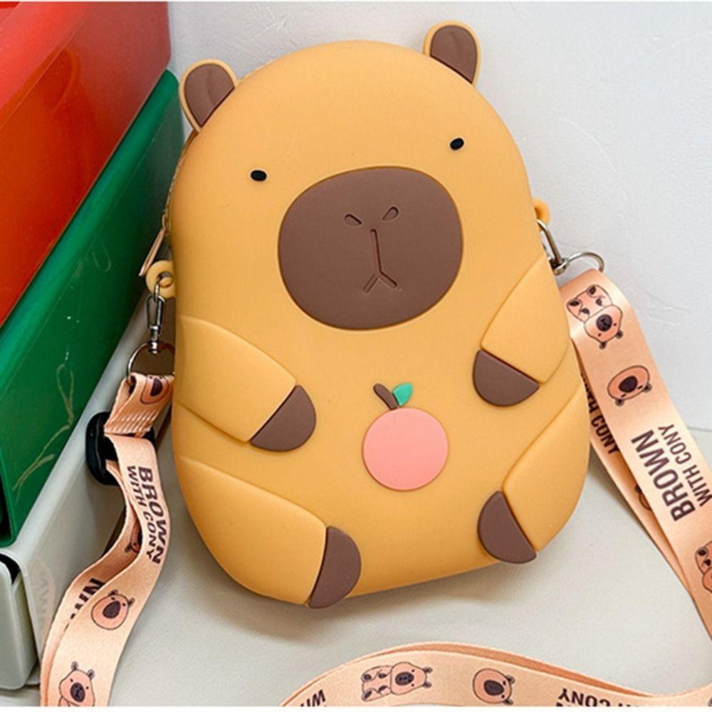 Cartoon Silicone Shoulder Bag Small Wallet Kawaii Animal Purse Capybara Crossboday Bag Friends