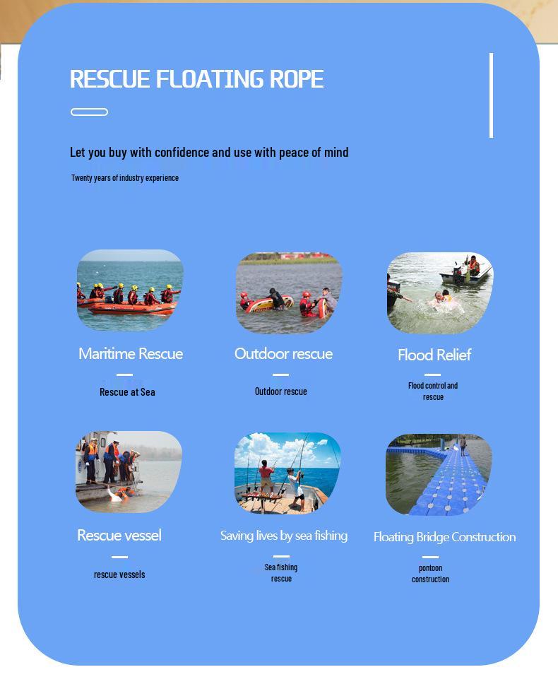 Reflective Floating Rescue Rope for Water Safety and Salvage