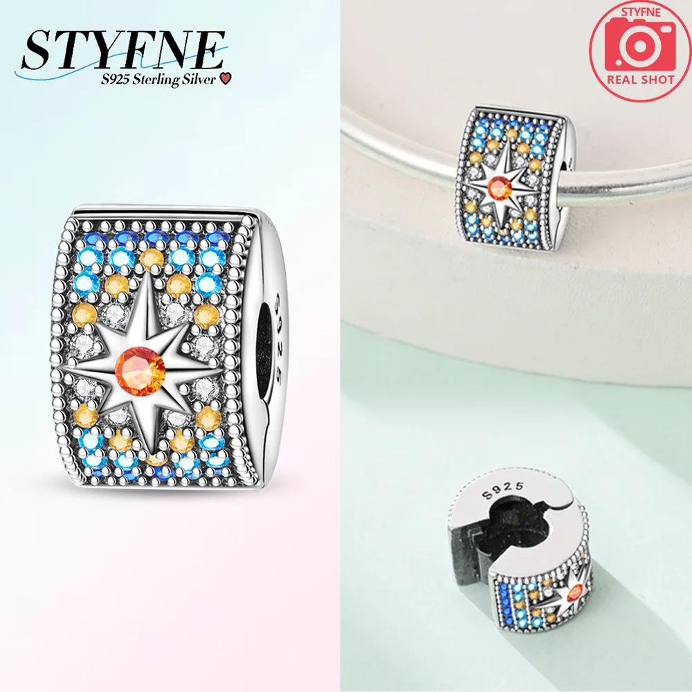 Exquisite Colorful Zircon Starfish Conch Coconut Tree Clip Charm Spacer Copper Charms Bead Fit Diy Fine Jewelry Gifts Making