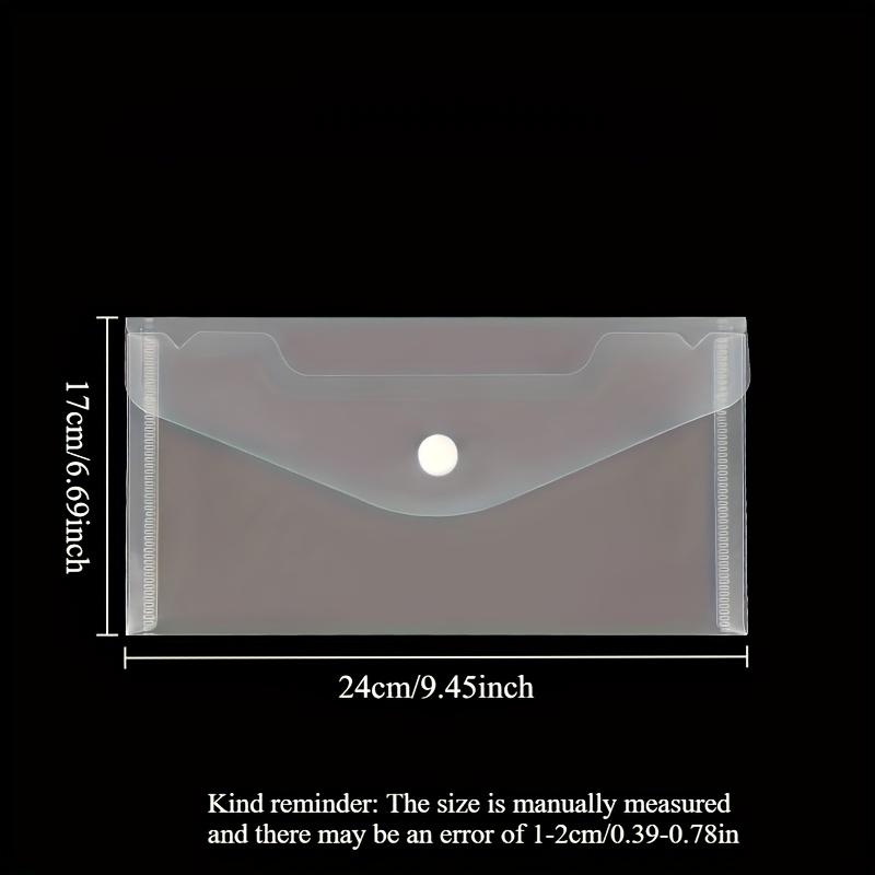 10pcs Plastic Document Bag Snap Closure Versatile Document Receipt Organizer Folder File Bag School Home Office Supplies Storage