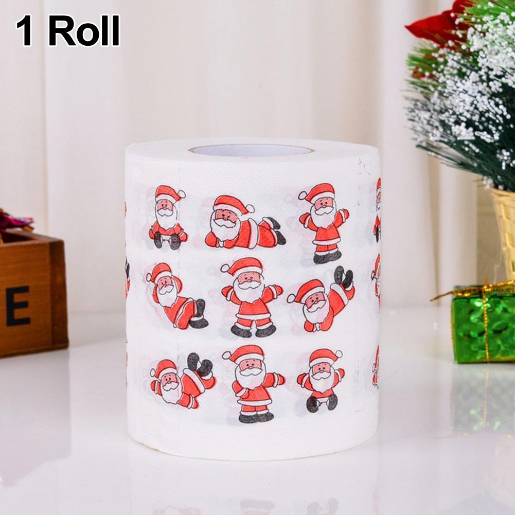 Household Paper Towels Christmas Toilet Paper Roll Paper Printed Wood Pulp Funny Toilet Paper Supplie Xmas Decor