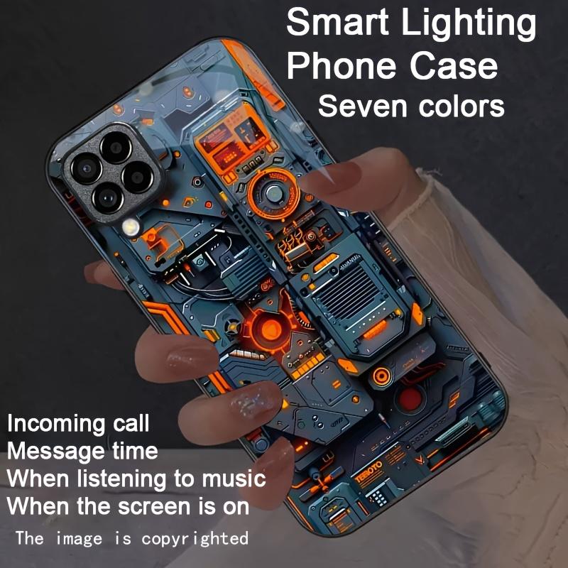 

PCBA Mechanical Flash Light Phone Case For iPhone 17 Air 16 15 14 7 8 Plus 13 12 11 Pro Max Full Protect Glass LED Phone Fundas iPhone 17 Pro