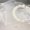 Princess Wedding Photo Bridal Veil Artificial Flower Wreath Headband Lace Up Party Accessory