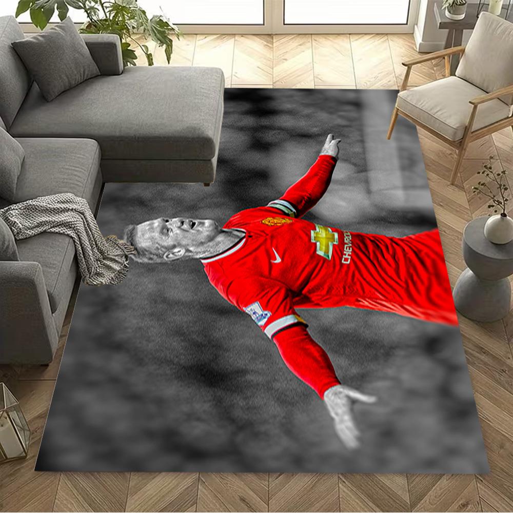 Wayne Rooney Manchester Floor Rug Office Rug Perfect for Game Room Balcony Living Rooms Entryway Antislip Carpet Office home decor