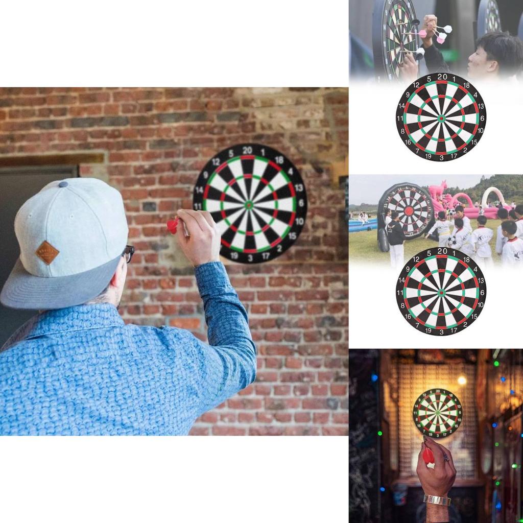 17 Inch Large Double-sided Dartboard Set Fiberboard Material Perfect For Family Fun