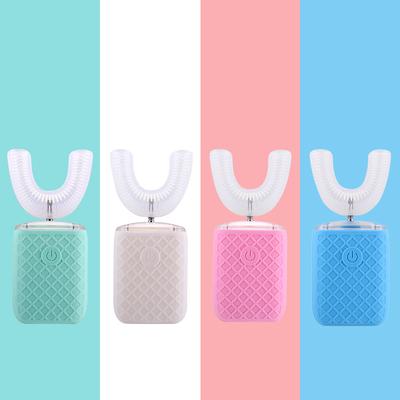 U Şekilli Sonic Elektrikli Diş Fırçası USB Şarj Edilebilir Çocuklar Yetişkinler 360° Otomatik Silikon Diş Fırçaları Mavi Işık Su Geçirmez