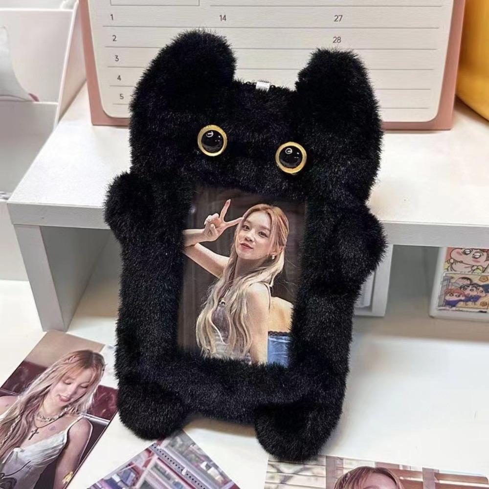 Cartoon Plush Photocard Case Cute Star Shape Photo Card Holder Fashion Bag Keychain  Women