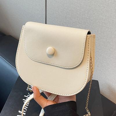 Small Bag Women'S Summer Chain Shoulder Bag Girl Messenger Bag Premium Small Fresh Semi-Round Saddle Bag