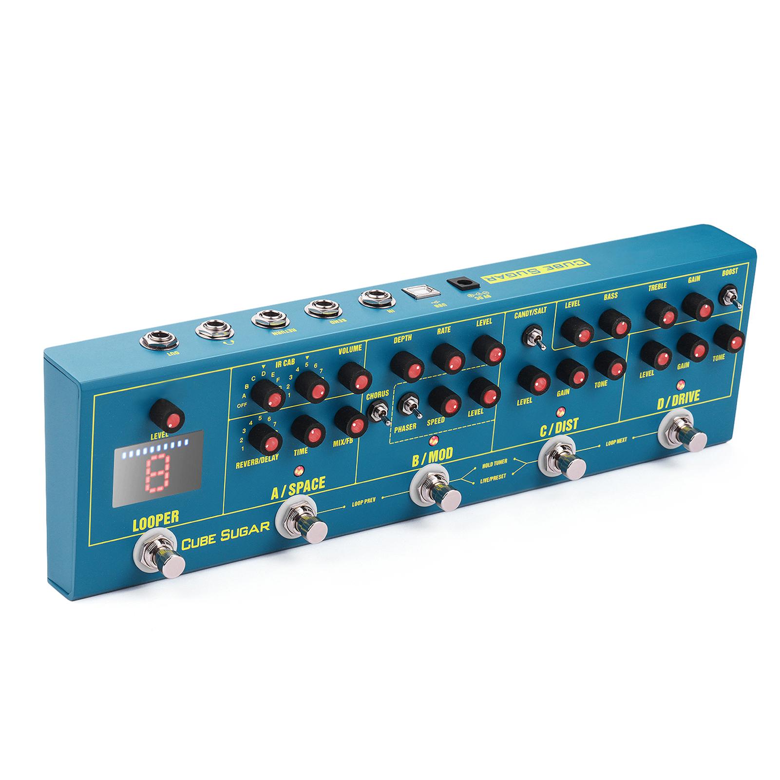 

Комбинированная педаль эффектов CUBE SUGAR: 5 аналоговых эффектов (Boost/Overdive/Distortion/Chorus/Phaser) US Plug