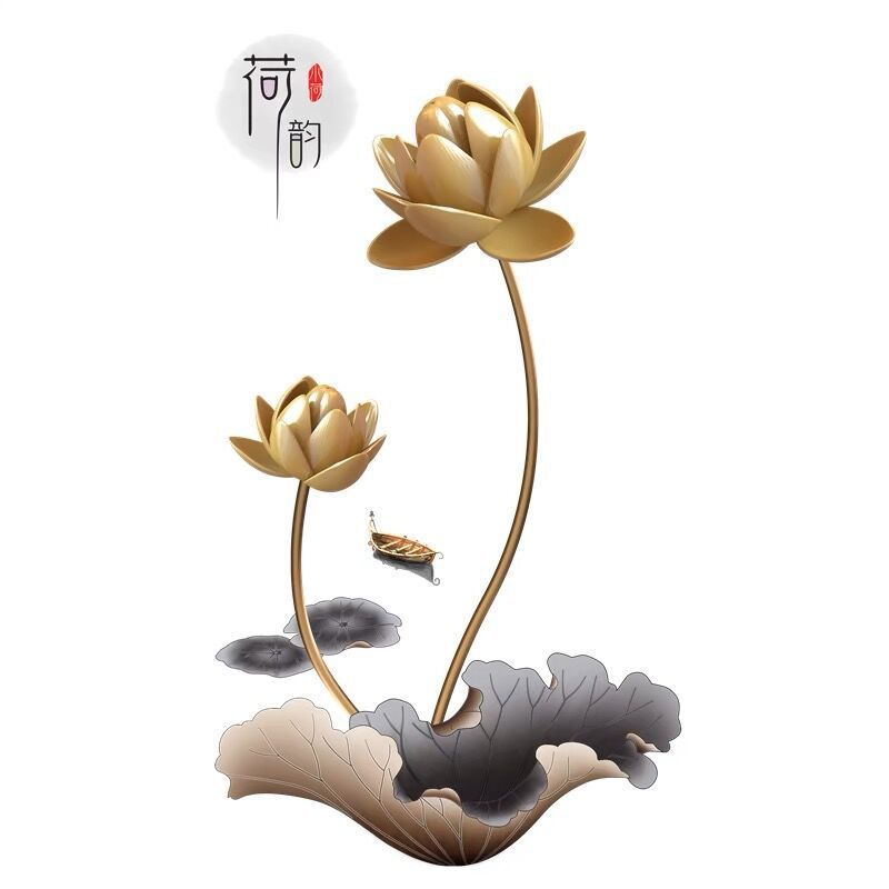 Goldene Blume Tapete 3D Wandsticker Selbstklebende Tapete