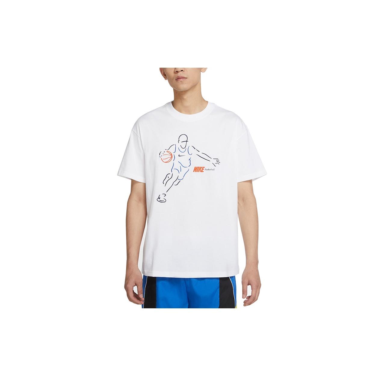 Nike Basketball Embroidered Athleisure Casual Sports Short Sleeve White Men s DJ1589-100 S