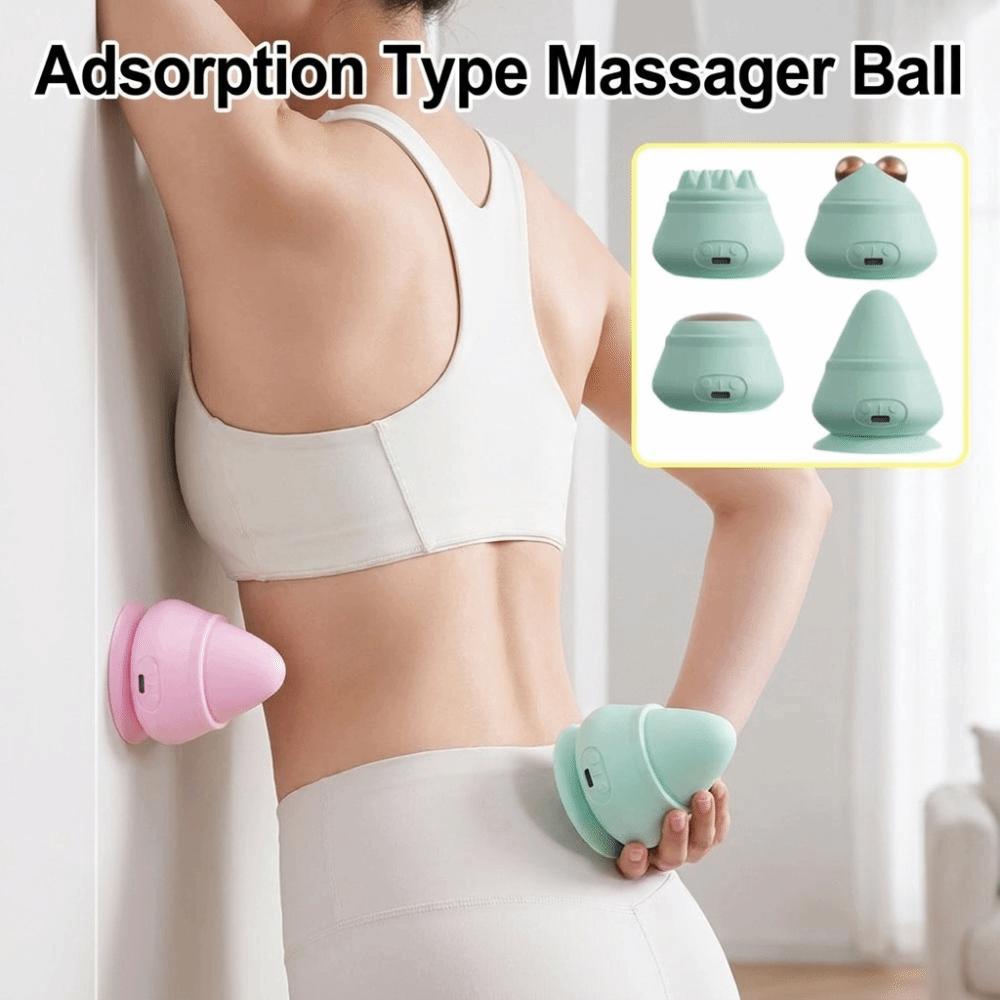 Hot Compress Adsorption Type Massager Ball Vibrate Yoga Fascia Ball Silicone Massage Cone Home Use
