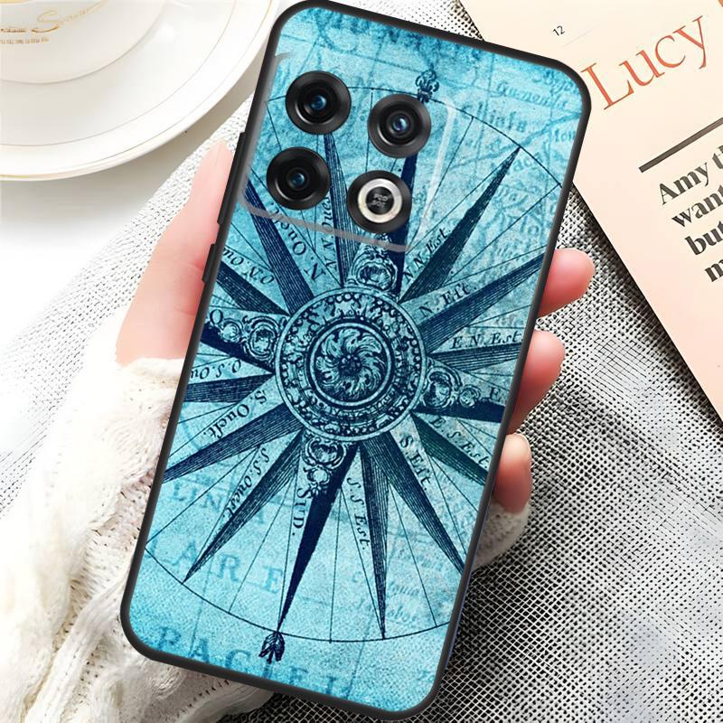 World Map Compass Nautical Cover For OnePlus 13 15 13R 13T 12 12R 10T 11 10 Pro OnePlus Nord 5 CE 3 4 Lite N20 N30 Case