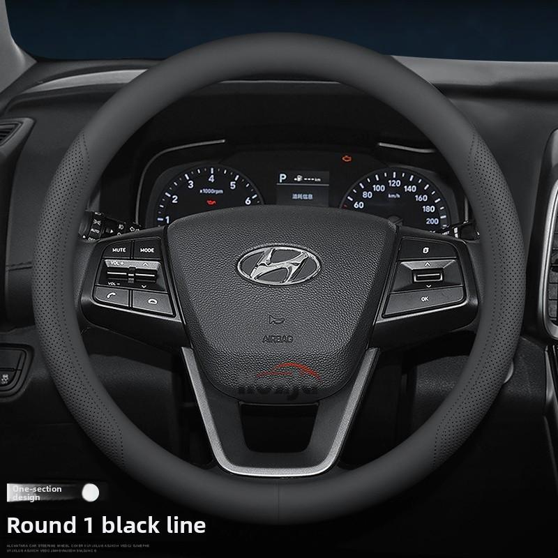 Kožený potah na volant do auta pro Hyundai Tucson Kona Elantra Santa Fe Sonata Creta Palisade Ioniq 5 2022 2023 2024 2025 2026