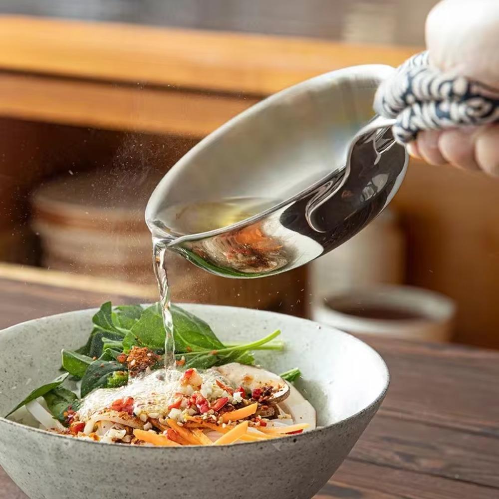 13cm Stainless Steel Frying Egg Pan Diversion Port Breakfast Cooking Pot Oil Splashing Pan  Sauces