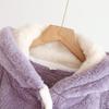 MiniZaru Fluffy Wearable Thick Fleece Long Cute and Plus Winter with Ear Hood Women's Blanket, Loungewear, Pajamas, Lined, Sleeves, Warm, Sizes, Wear,