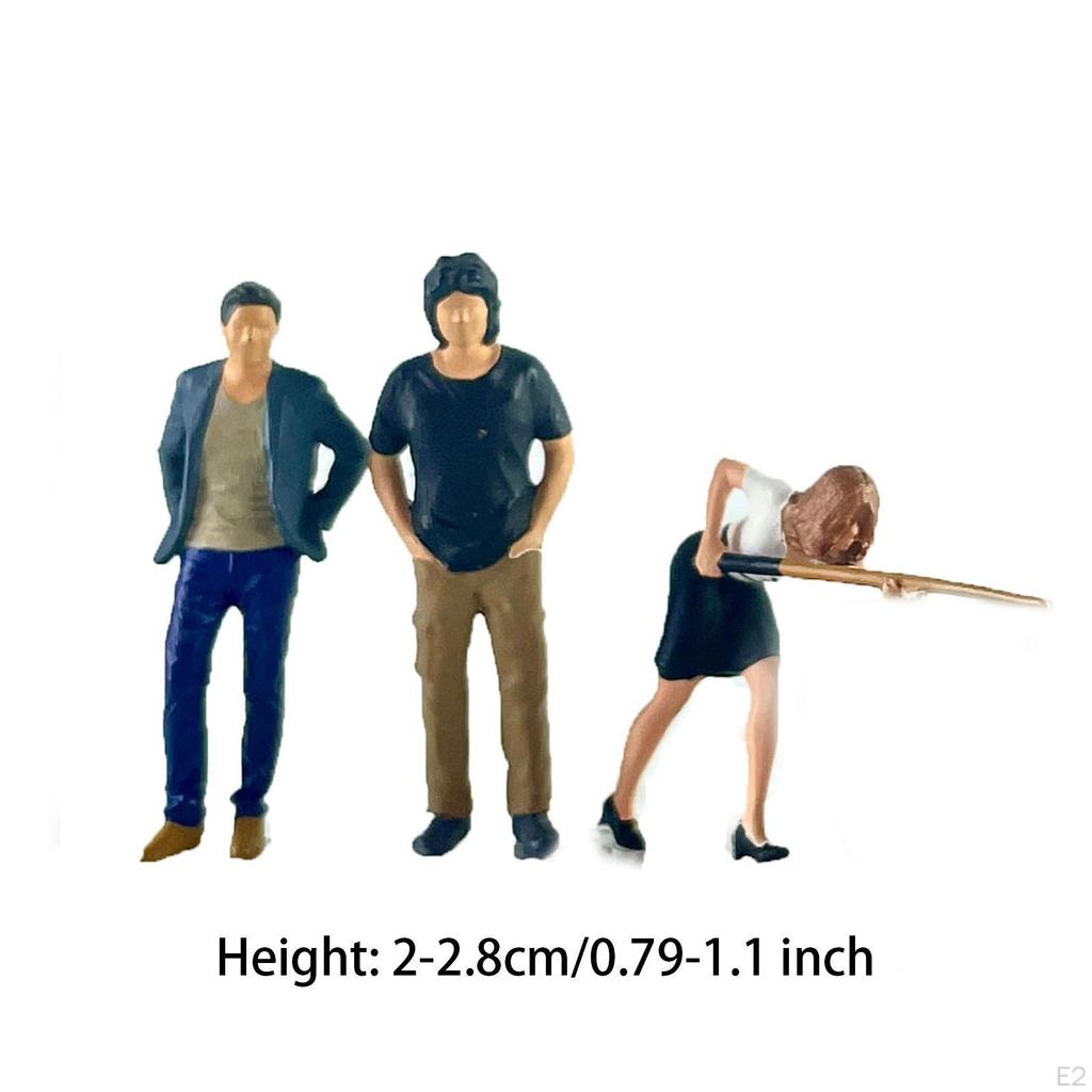 Mini Billiards Figure Model Set 1/64 People DIY Projects Layout Miniature Pool Scene