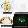 OLEVS 3621 Fashion Brand Women's Watches Gold Waterproof cCalendar Quartz Watch for Lady Stainless Steel Original Wristwatch