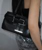 CHICKS Belted D-Ring Shoulder Bag Black