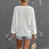 Women's Crew Neck Knitwear, Solid Color