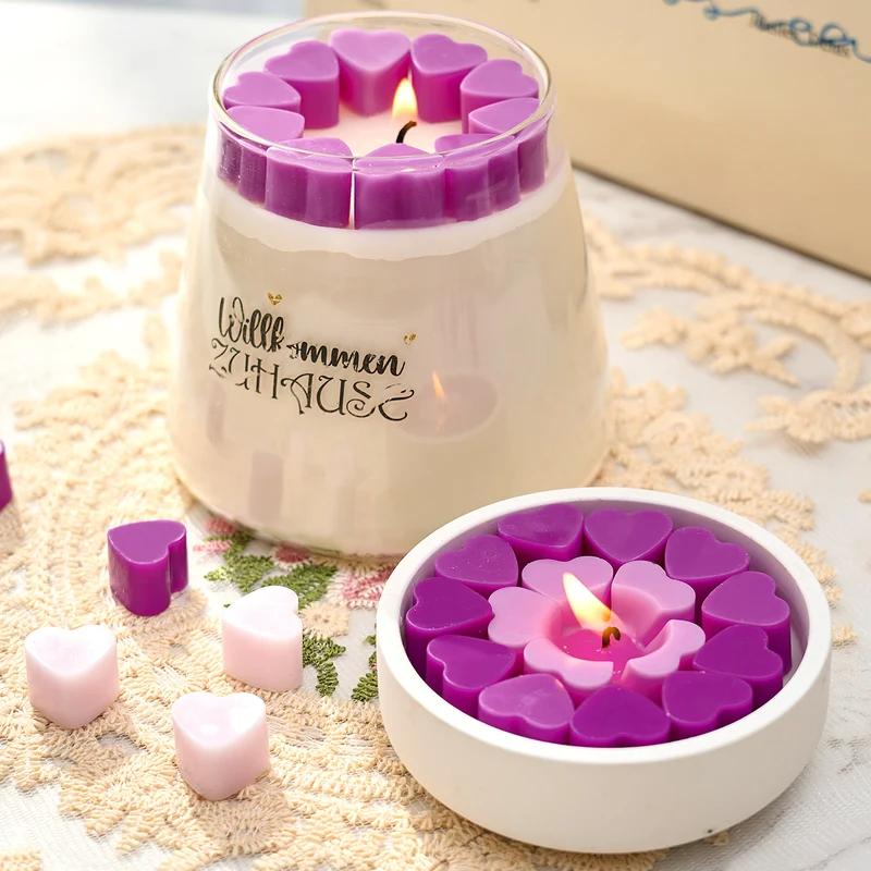 Silikon-Kerzenform in Herzform mit 55 Fächern, DIY kleiner Liebeskuchen, Schokoladen-Backform, Eiswürfelschale, lebensmittelecht, Küchenzubehör