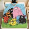 1Pc The Barbapapa Family Print Flannel Blanket, High Quality Comfortable for All Seasons, Home Decor, Warmth and Comfort, Perfect for Christmas Gifts