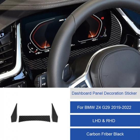 3pcs Carbon Fiber Front Dashboard Speedometer Cover For BMW Z4 G29 -