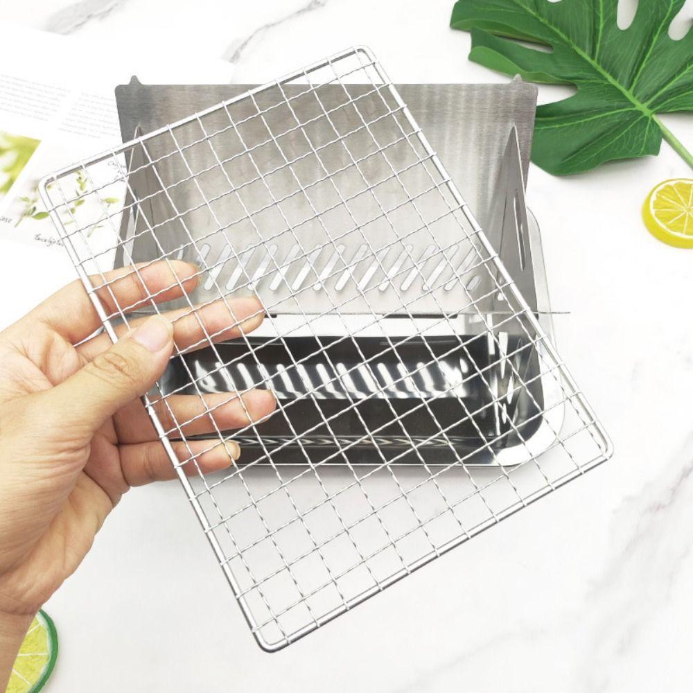 Stainless Steel BBQ Grill Rack Detachable Grill Burn-er Stand Compact Barbecue Stove  Campfire