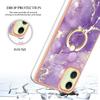 For Samsung Galaxy A05 4G Case with Ring Kickstand Marble Pattern Electroplating TPU Back Cover
