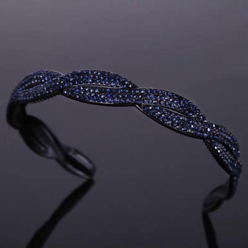 

Элегантная корейская повязка на голову с широким краем и стразами: Полный бриллиантовый темперамент Мода для женщин